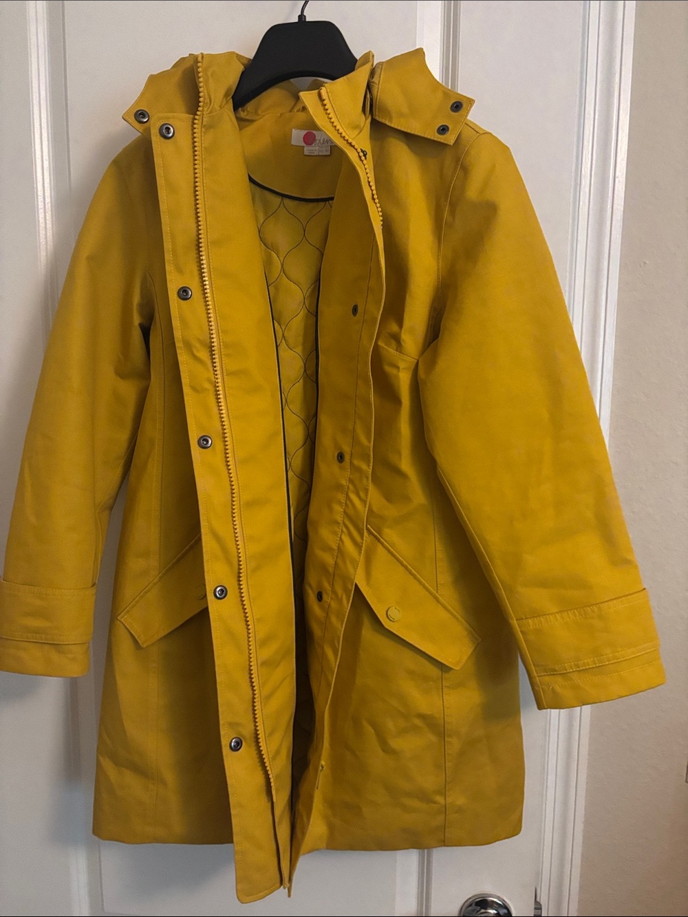 Boden Honey Yellow Quilted Jacket with Hood